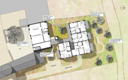 Grundriss des Erdgeschosses der altersgerechten Wohnanlage am Oberen Tor in Lauchheim 