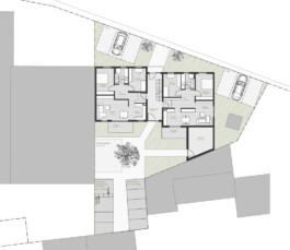 Grundriss eines Mehrfamilienhauses in Rheinhausen 