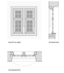 Schloss Schmieheim Detailzeichnung Fenster 